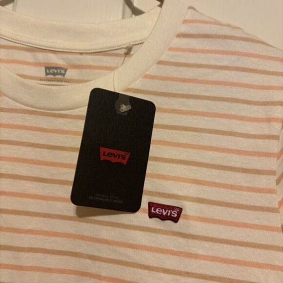 Levi’s Women’s Size Large Orange Striped Top *New* - Picture 3 of 5